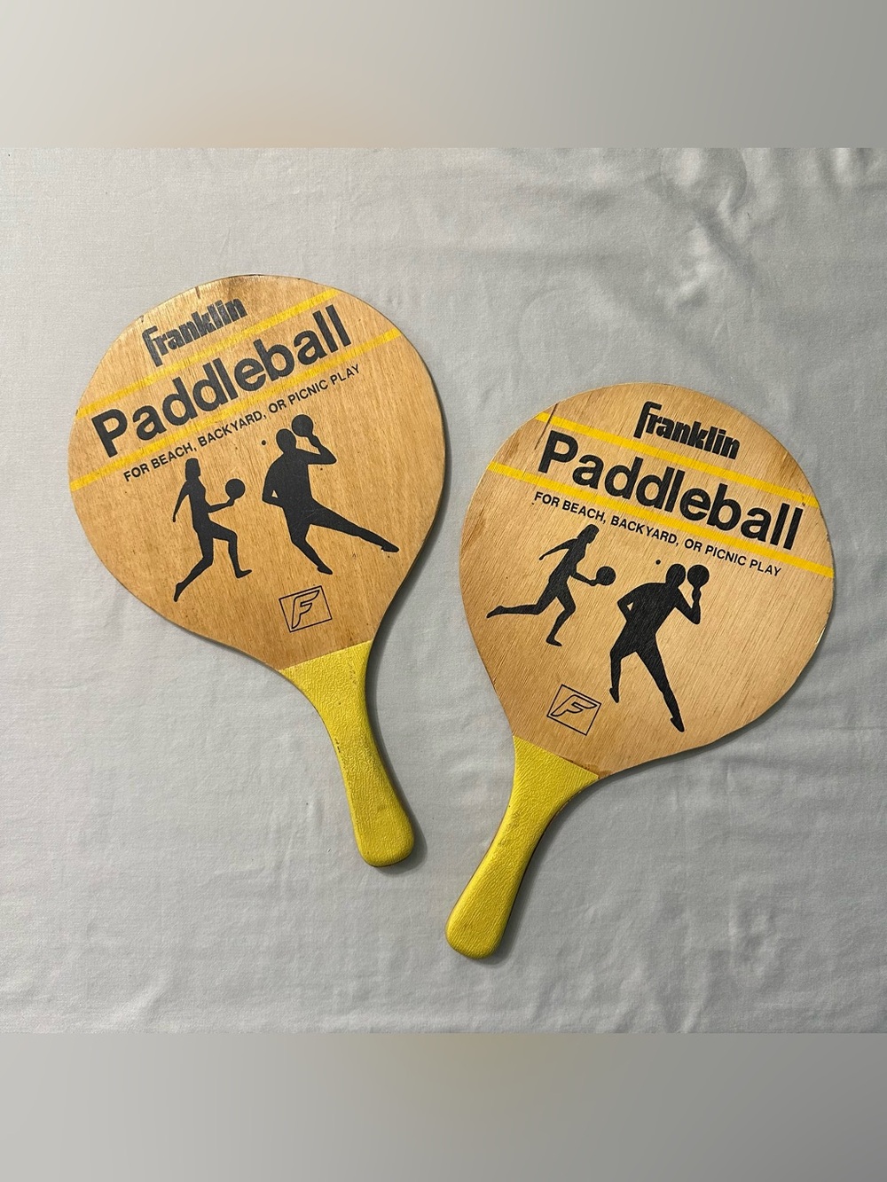Vintage Franklin Wooden Paddleball Paddles Set of 2 Beach Backyard Picnic Game